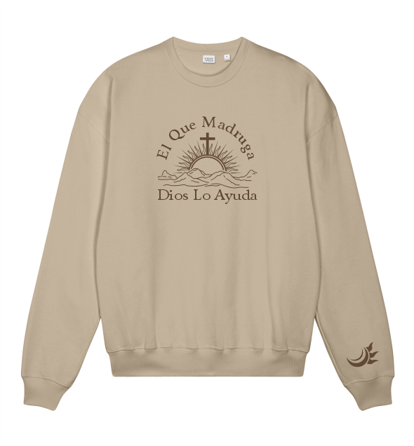 El Que Madruga Dios lo Ayuda Embroidered Crewneck