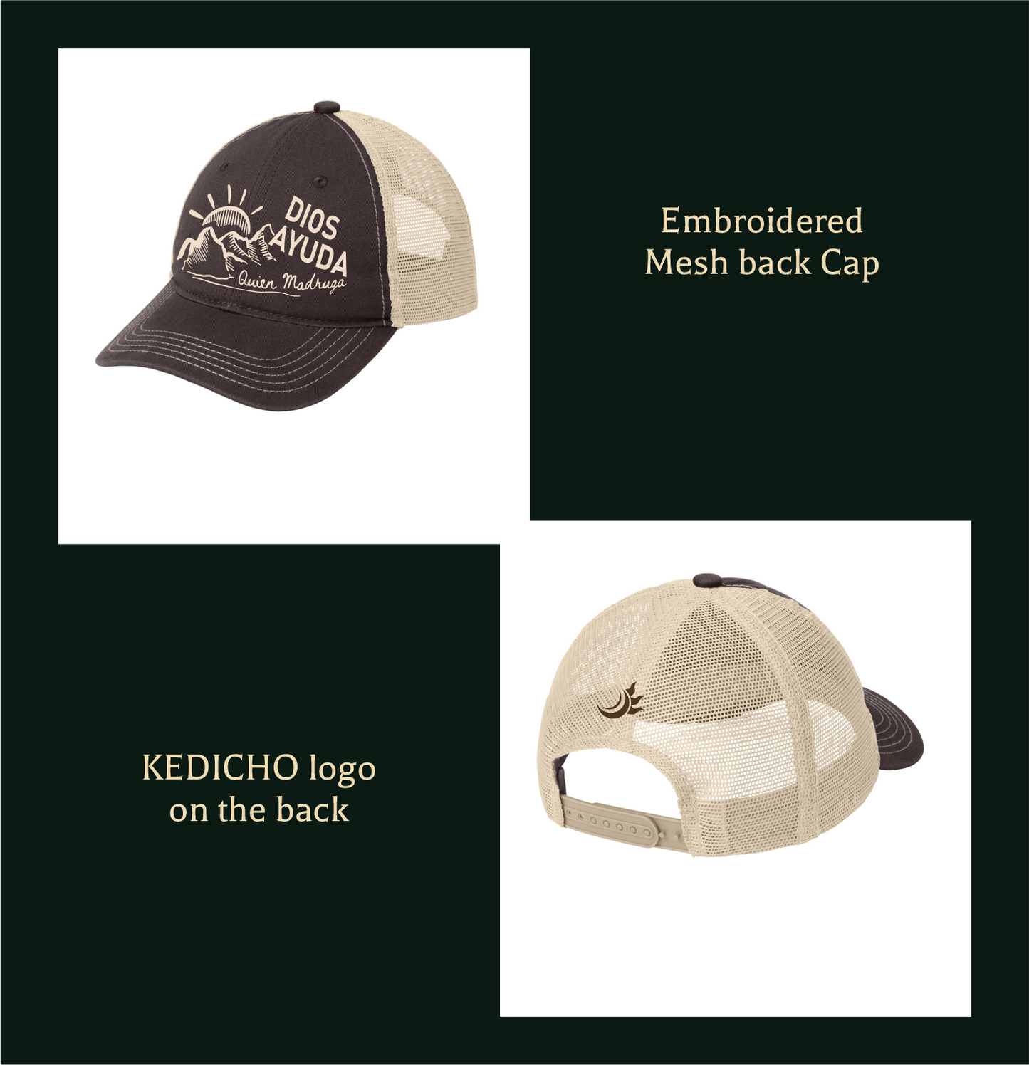 El Que Madruga Dios lo Ayuda Embroidered Mesh Cap